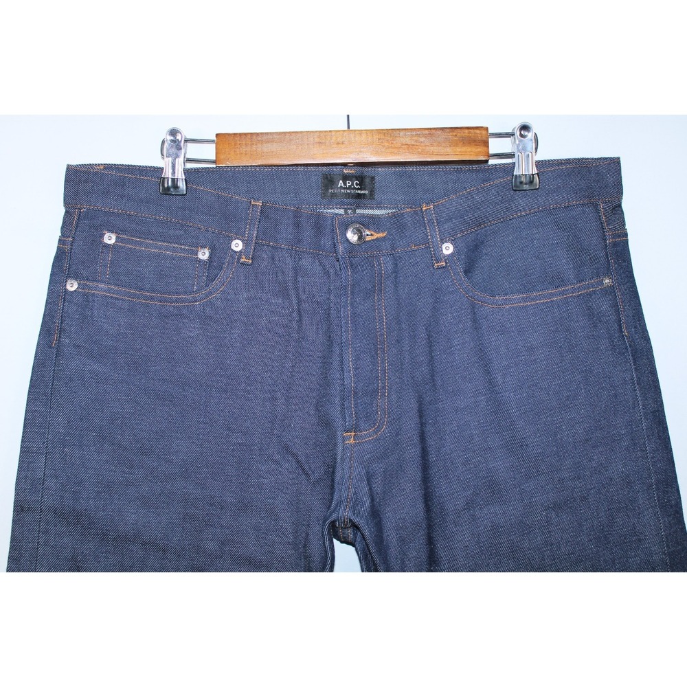 NWOT APC Men's Size 35x35 Navy Blue 100% Cotton Straight Leg Raw Denim Jeans - Picture 2 of 9